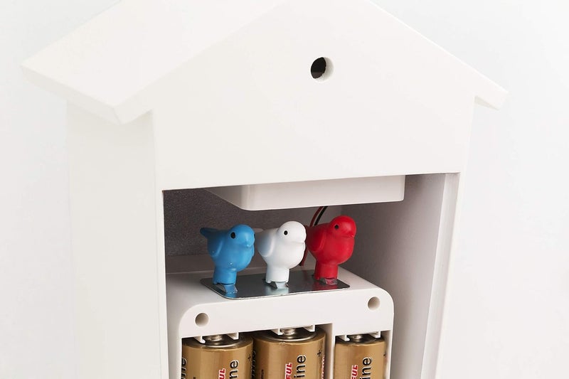 KOOKOO BirdHouse Modern Cuckoo Clock with 12 Natural Bird Voices - White - Image 4